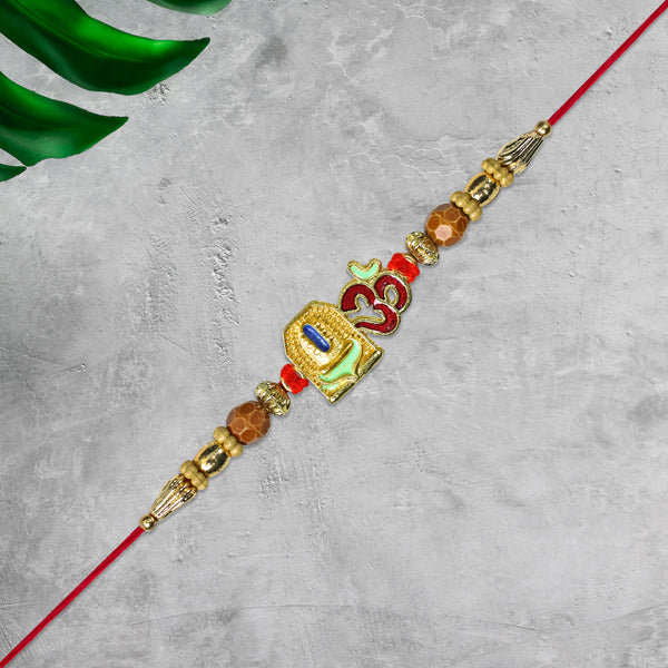 Om Shivling Designer Rakhi With Beads